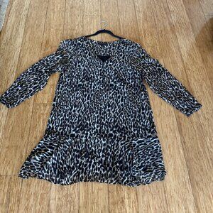 Banana Republic Leopard Print Flouce Hem Dress, Size 14